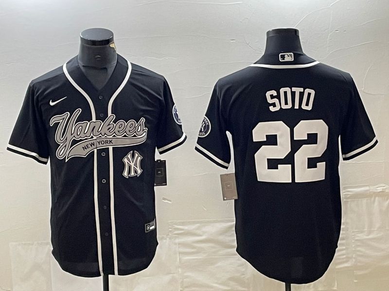 Men New York Yankees #22 Soto Blue Nike Game MLB Jersey style 5->youth mlb jersey->Youth Jersey